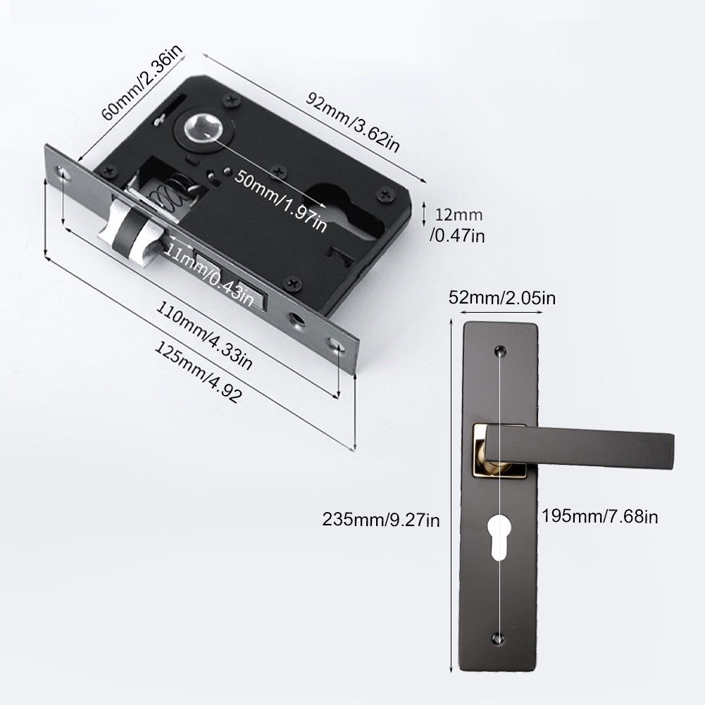 Kunci Pintu Set Alumunium Komplit Lockset Gagang Pintu Kantor Rumah Door lock