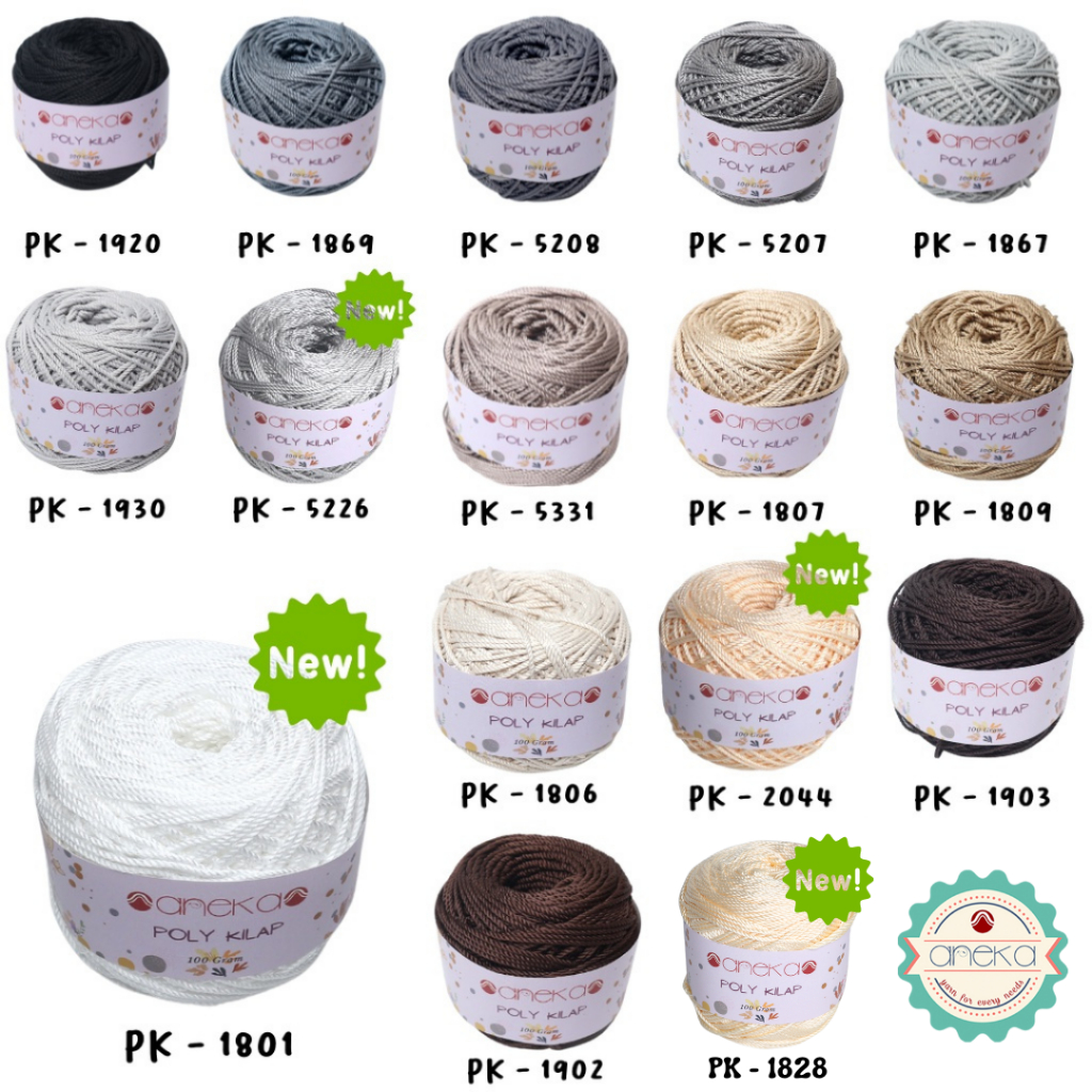 KATALOG - PREMIUM Benang Rajut Polyester/ Poliester / Poli Poly Kilap Warna PART 1