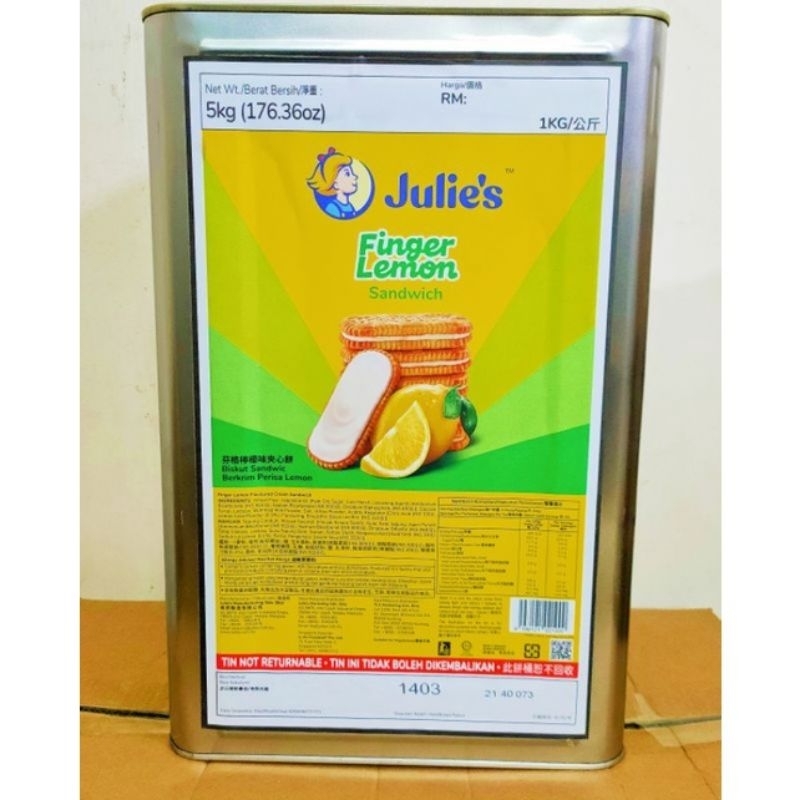 

Biscuit Julie's Finger Lemon Sandwich Repack 500g Roti Julie's Selai Lemon Eceran Timbang 500g Biskuit Import Malaysia