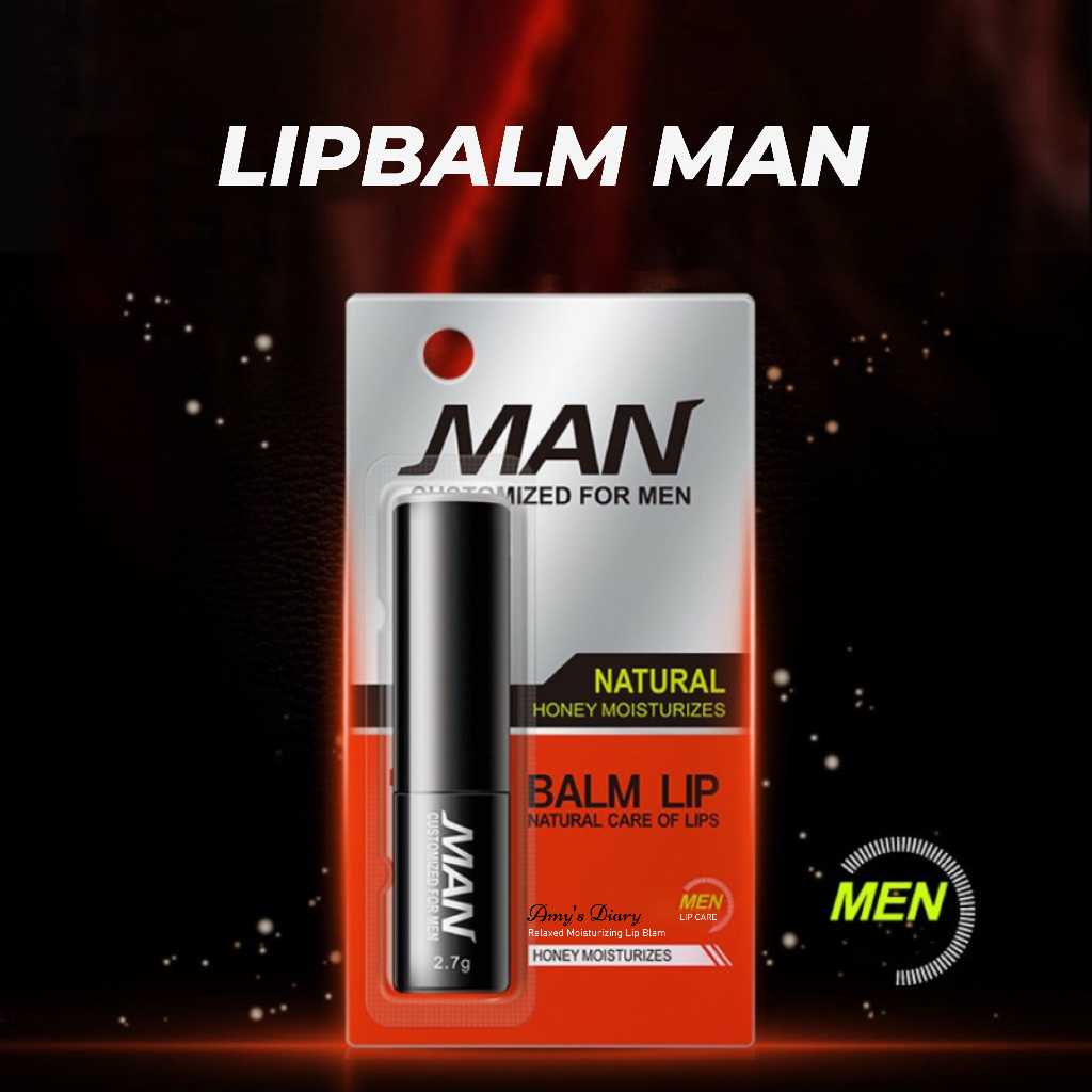 Lip Balm Man,Pelembab bibir Permanen Pria Balm MAN Natural Bibir Kering Lipbalm