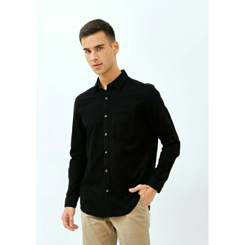 KLL403 KEMEJA LENGAN OANJANG PRIA LOIS ORIGINAL TERBARU HITAM