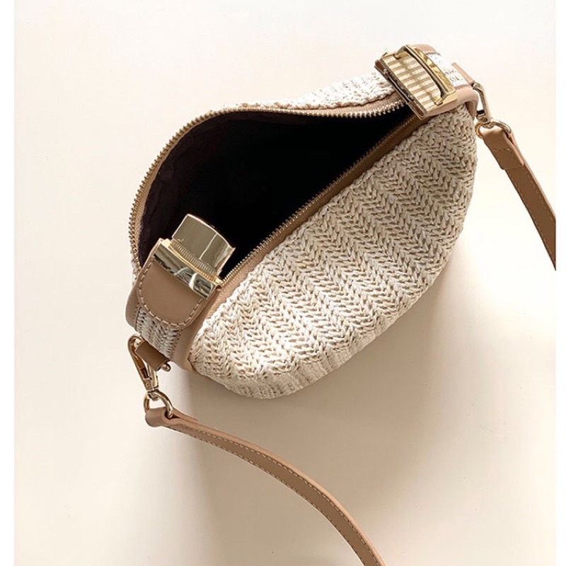 Tas Selempang Wanita Tas Jinjing Cewek Straw Bag Murah - Bisa COD