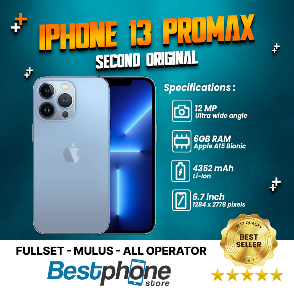 iPhone 13 Pro Max 128GB Second Original Ex Inter Kondisi Like New Fullset