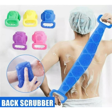 Sikat Punggung Silikon Shower Puff Spons Bath Mandi Scrub Alat Gosok Badan Scrubber Silicone