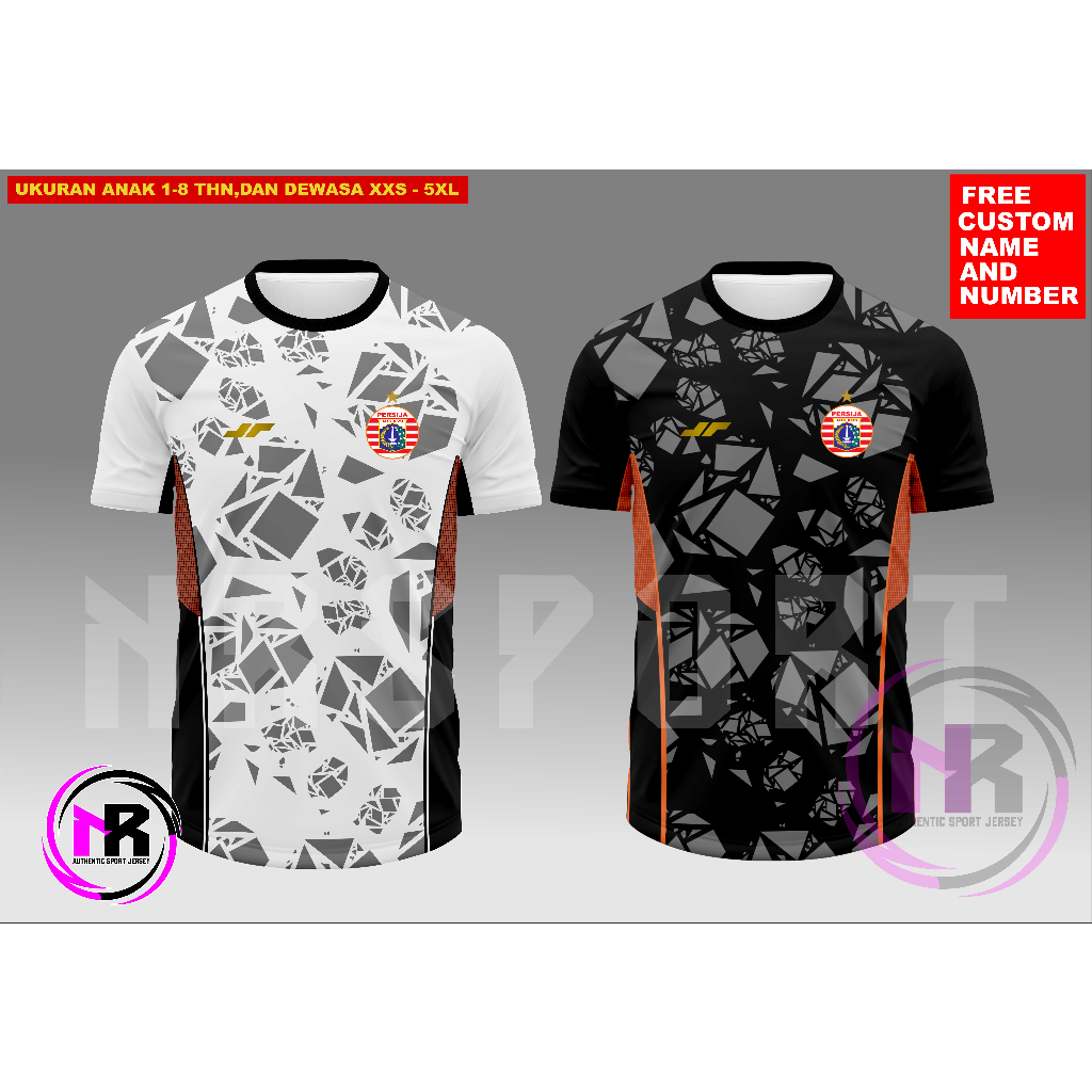 JERSEY PRINTING PERSIJA AWAY HITAM DAN PUTIH PREMIUM TERBARU/ATASAN AWAY JERSEY GRATIS CUSTOM NAMA D