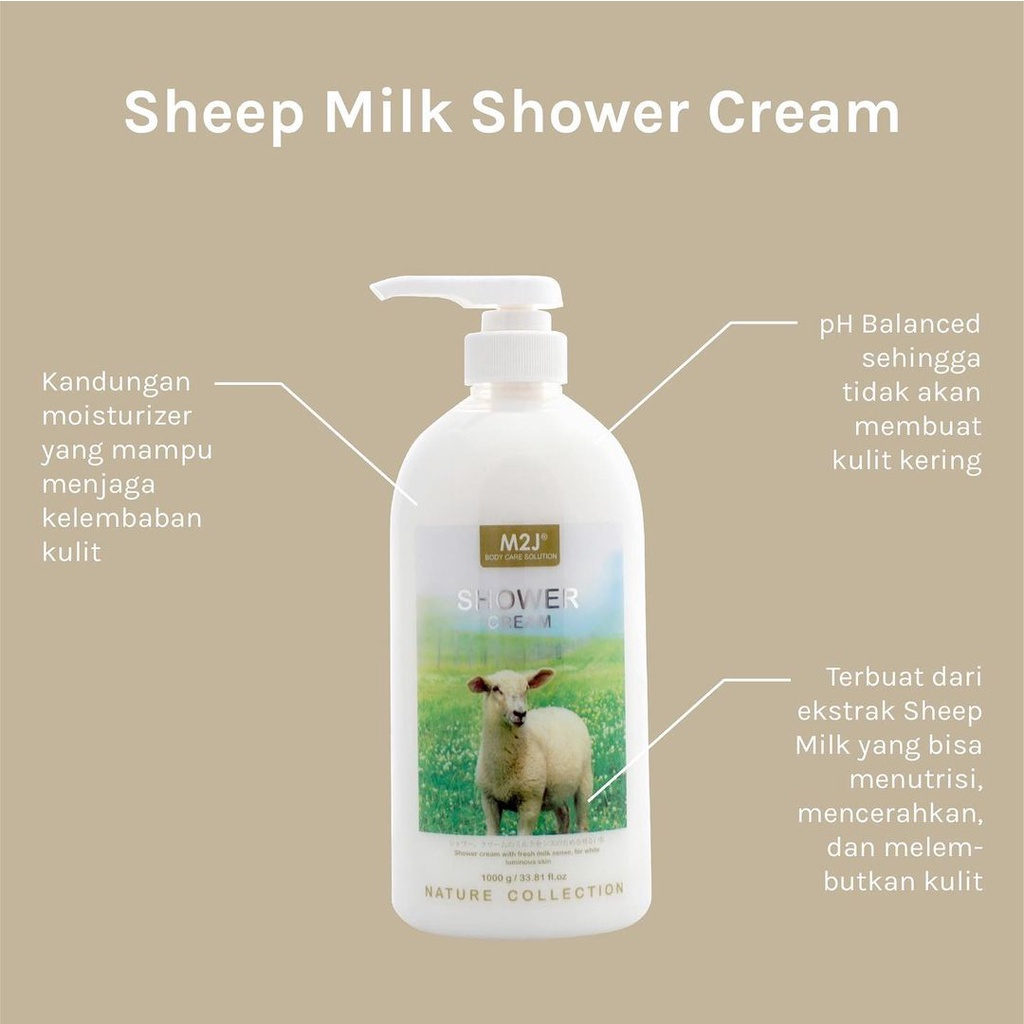 Qeila - M2J Shower Cream With Fresh Milk 500gr | Ready Stock