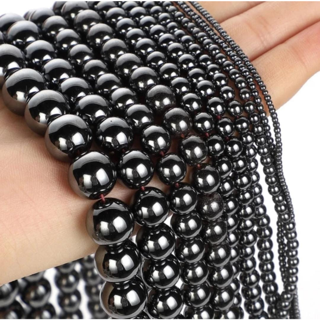 BATU HEMATITE BULAT/BAHAN GELANG/DIY