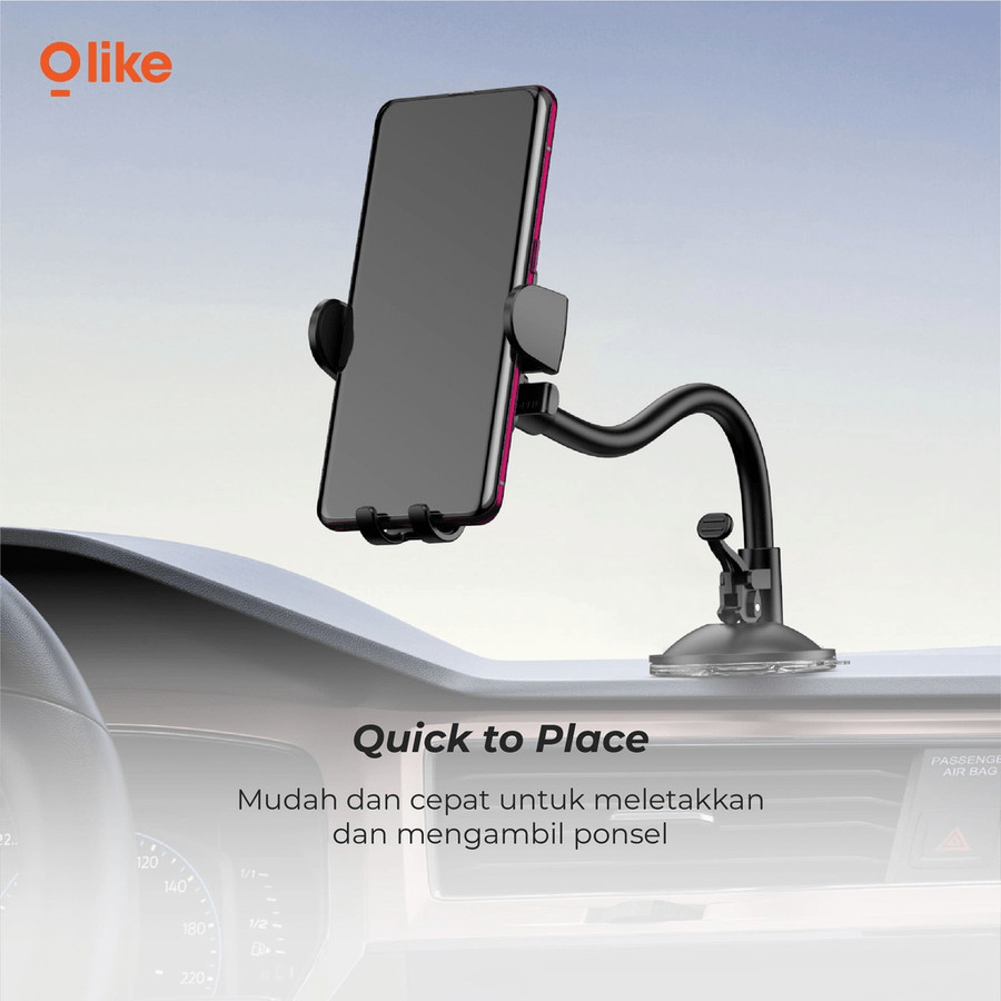 Olike HC3 Car Phone Holder Mobil Stand Strong Grip Flexible Connector