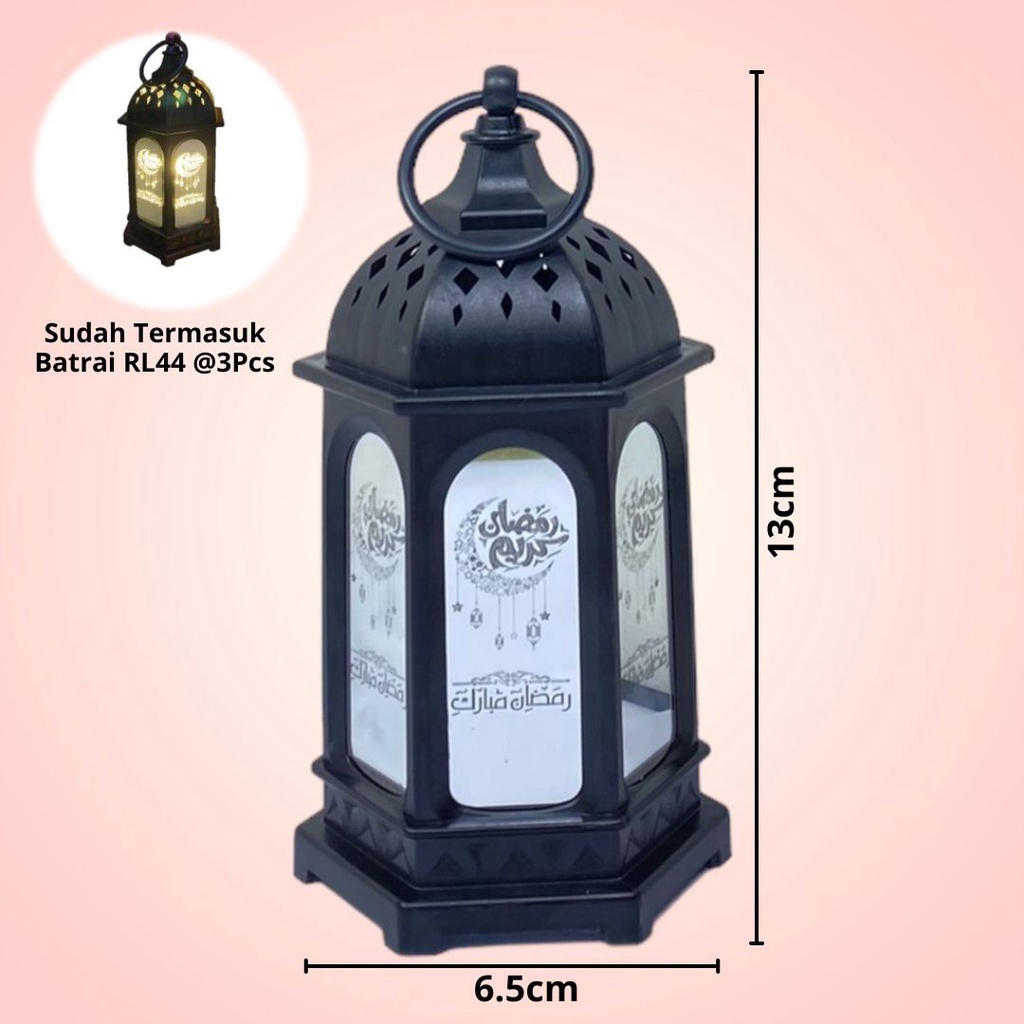 LAMPU LED LENTERA DEKORASI RUMAH TEMA RAMADAN EAD MUBARAK GRATIS BATERAI