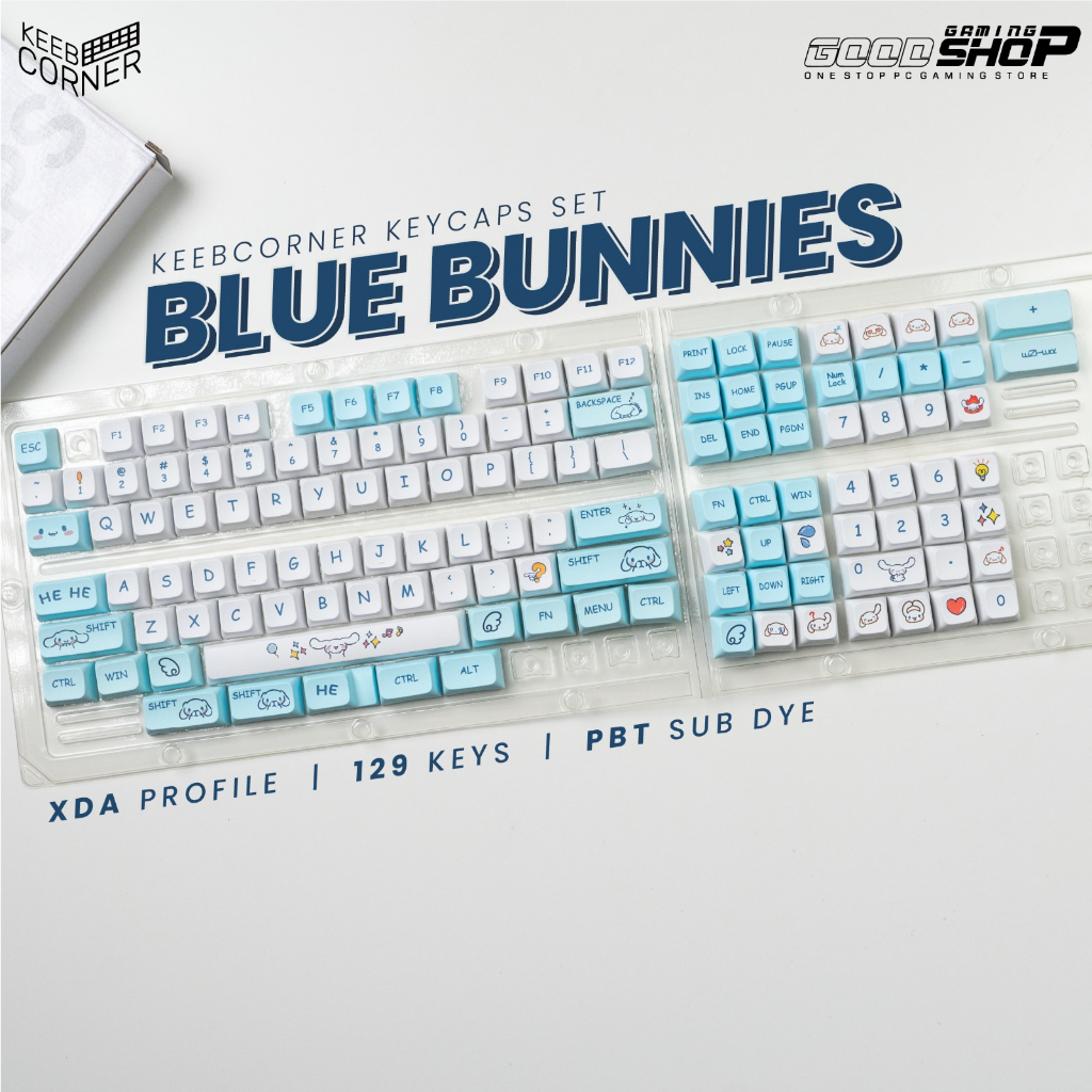 KC Keycaps Blue Bunnies XDA 129 Keys