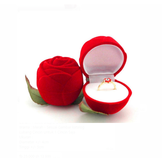 BSS - Kotak Cincin Motif Mawar Tempat Cincin Kotak Perhiasan Cincin Anting