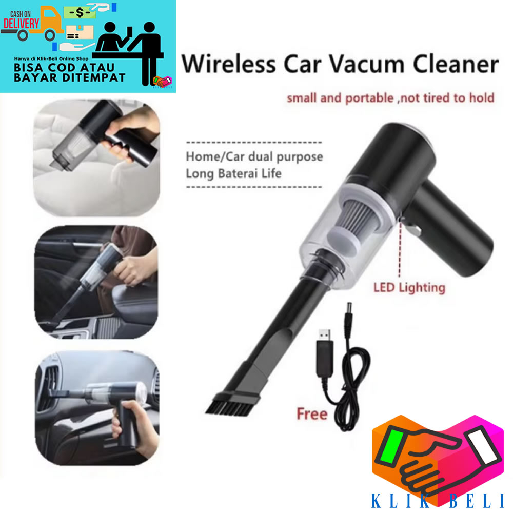 Vacuum Cleaner Wireless Portable Mini 2in1 Vakuum Mobil Kasur Rumah Penyedot Debu USB Rechargeable