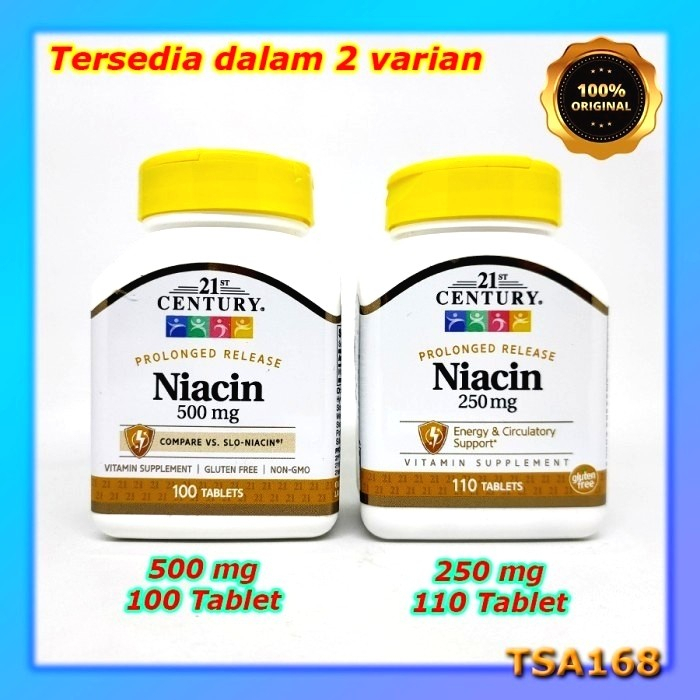 21st Century Niacin 250 500 mg 110 100 Tablet ORI USA