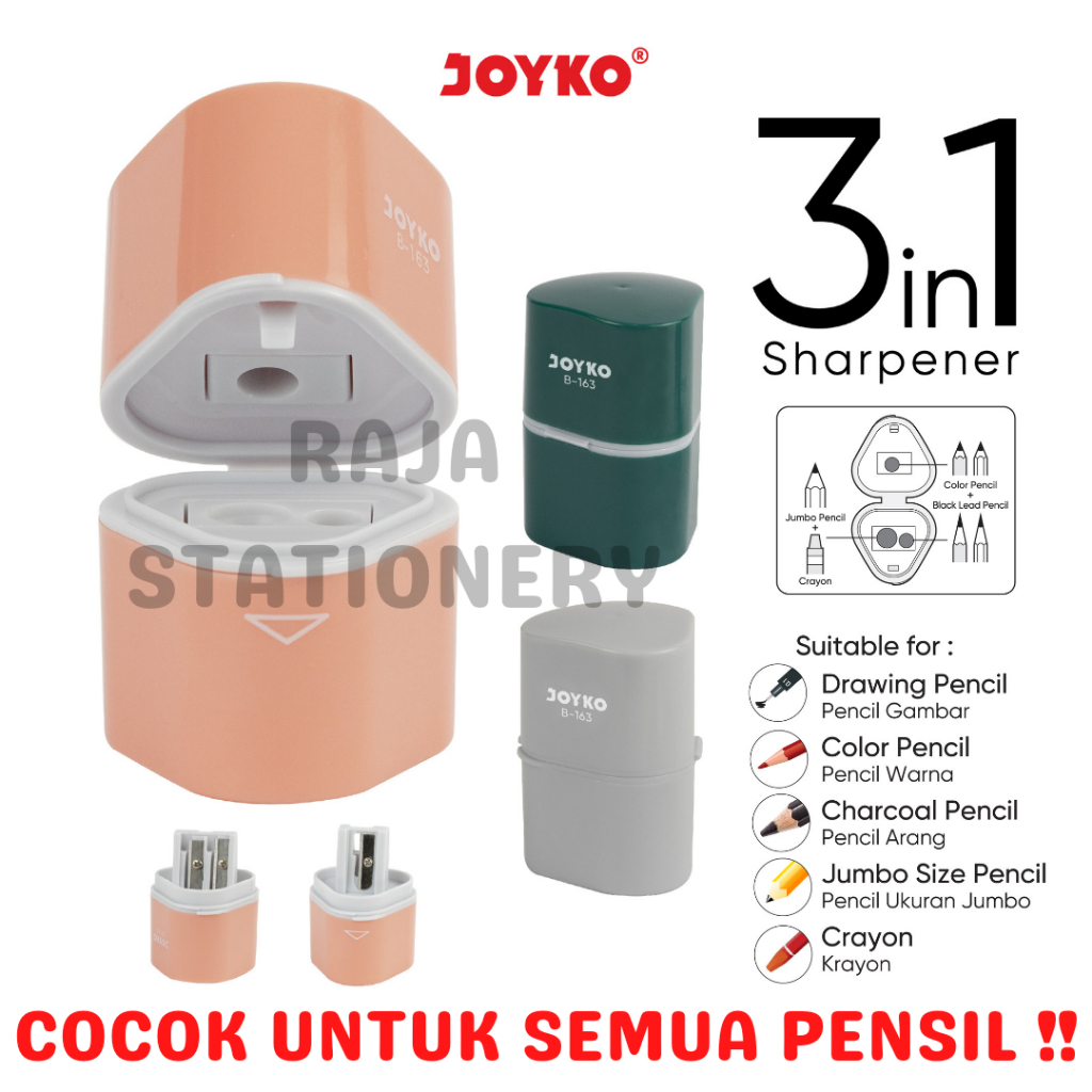 

Serutan Joyko Untuk Semua Pensil Rautan Sharpener Universal B-163