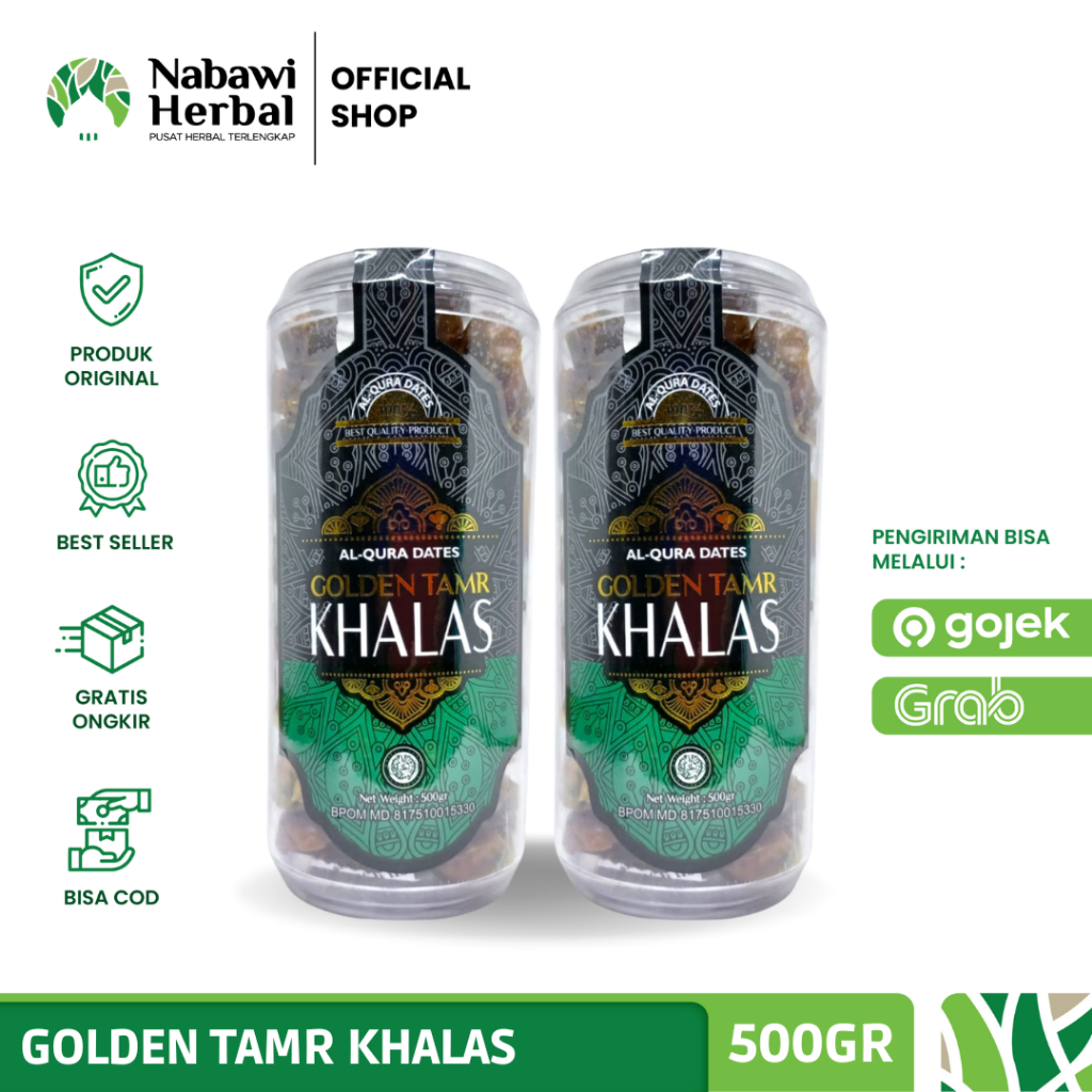 

Kurma Golden Tamr Khalas 500 gr Kemasan Toples