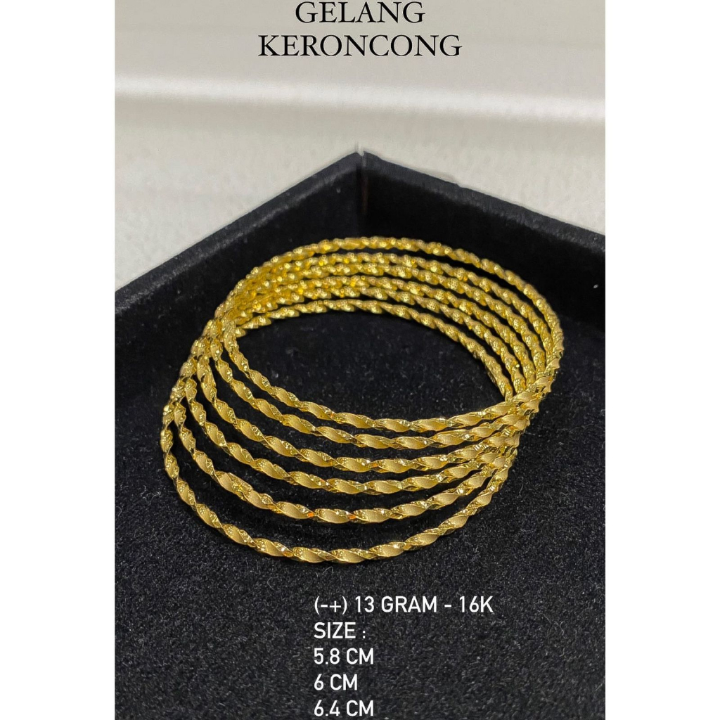 Gelang keroncong anak dan dewasa emas asli kadar 700 70 16k bangle tangan bulat lilit tanpa permata