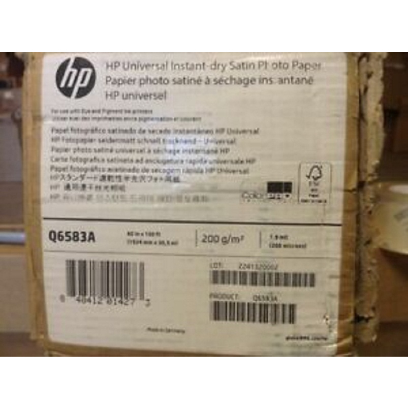 

HP Universal Instan-dry Satin Photo Paper Q6583A 200microns(7.9mil) 200g/m2 1524mm x 30,5m