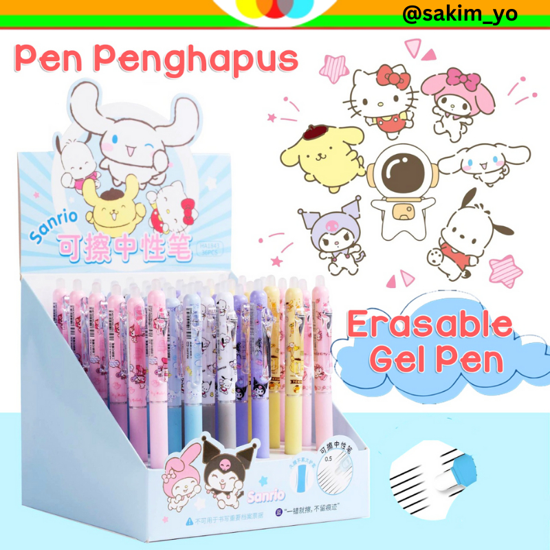 

PULPEN PENGHAPUS MOTIF KARAKTER SANRIO ERASERABLE PEN GEL KOREA KOREAN KEKINIAN PULPEN LUCU PULPEN ANAK ALAT TULIS ALAT KANTOR MURAH BAGUS KEREN @sakimyo