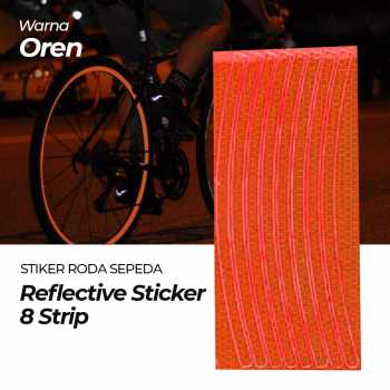 Stiker Roda Sepeda Bicycle Wheel Reflective Sticker 8 Strip Aksesoris Hiasan Modifikasi Bike Ontel Roda Pelek Velg