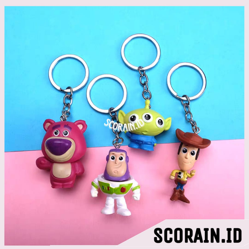 GANCI DISNEY TOY STORY KARTUN DESAIN BONEKA | GANTUNGAN KUNCI ANAK-ANAK LOSTO MODEL BONEKA 3D ANIMASI | DISNEY KEYCHAIN