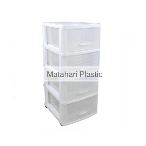 Lemari / Laci plastik bening susun 4 Vestby 5335-4L Claris
