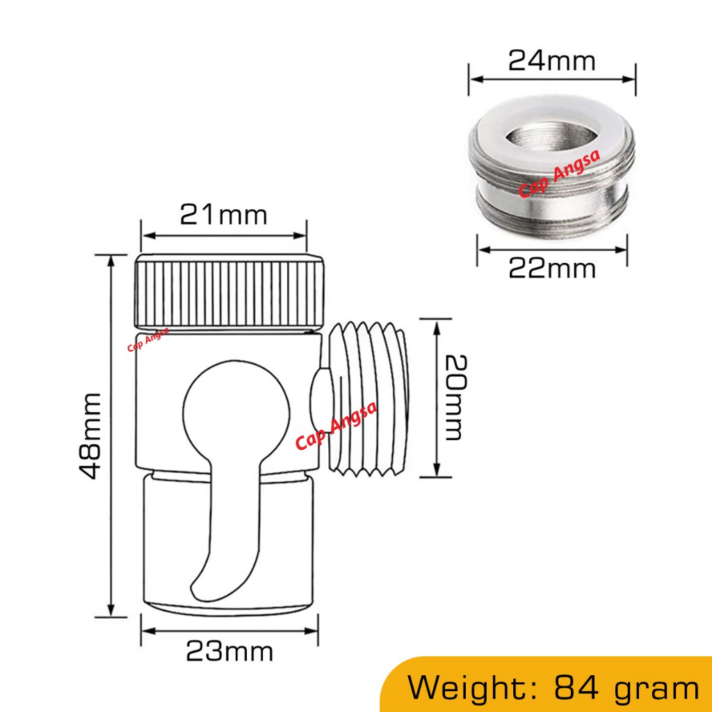 KRAN SPLITER SHOWER KONEKTOR WASTAFEL PEMISAH KERAN AIR CABANG 2 DAPUR SINK ADAPTOR MESIN CUCI