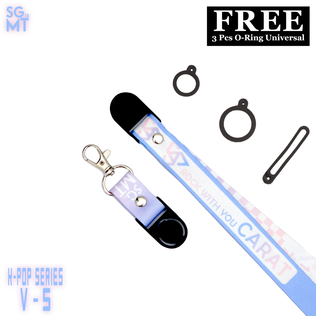 Lanyard ID Card Holder Name Tag HP Lanyard Full Printing FREE 3 Pcs Oring Seveenteen KPOP Series