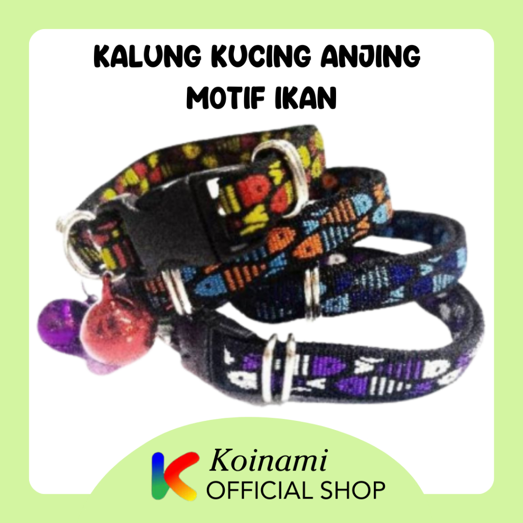 KALUNG KUCING ANJING MOTIF  IKAN