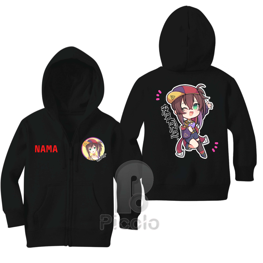 (FREE NAMA) SWEATER HOODIE ZIPPER ANAK MOTIF KARAKTER ANIME FREDETT