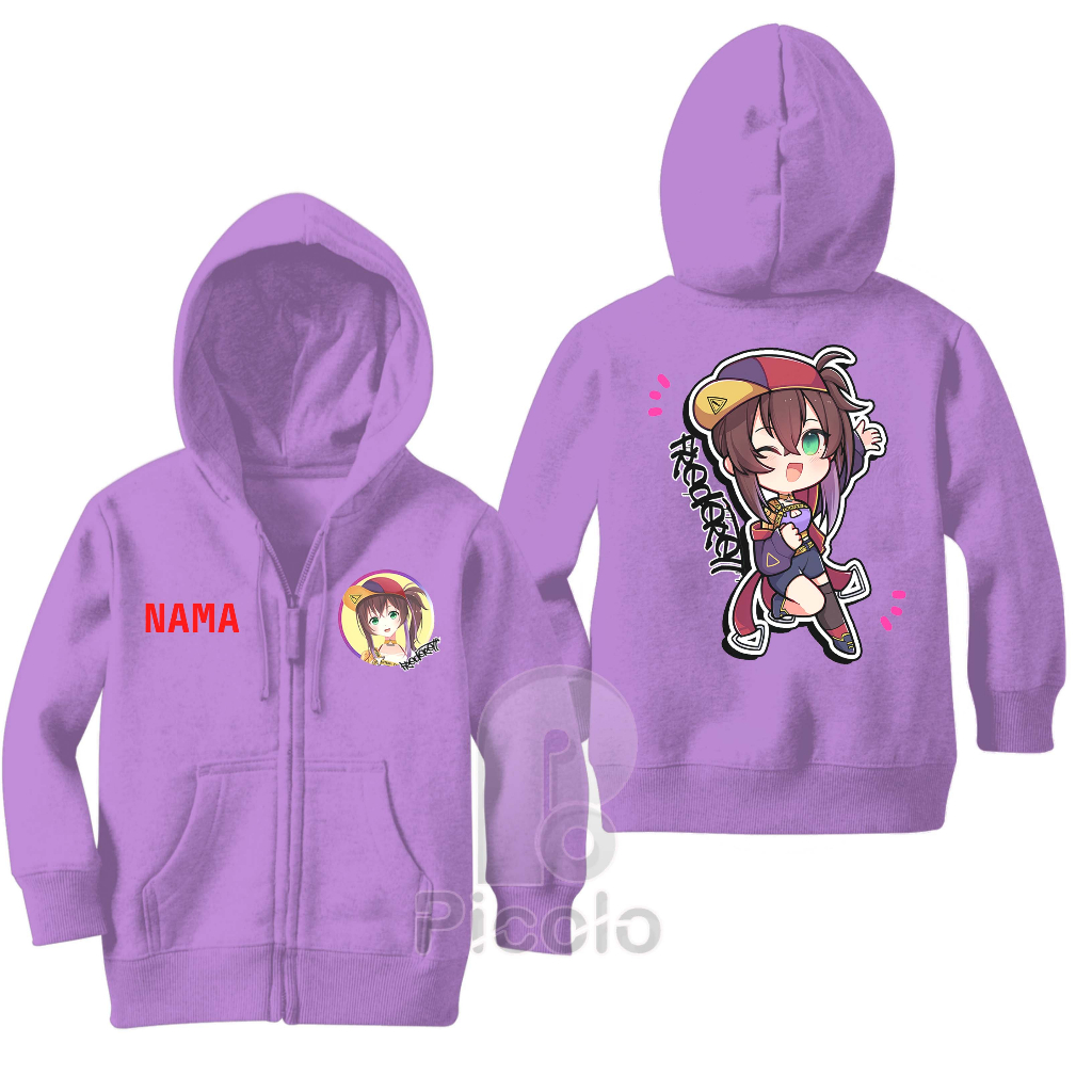 (FREE NAMA) SWEATER HOODIE ZIPPER ANAK MOTIF KARAKTER ANIME FREDETT