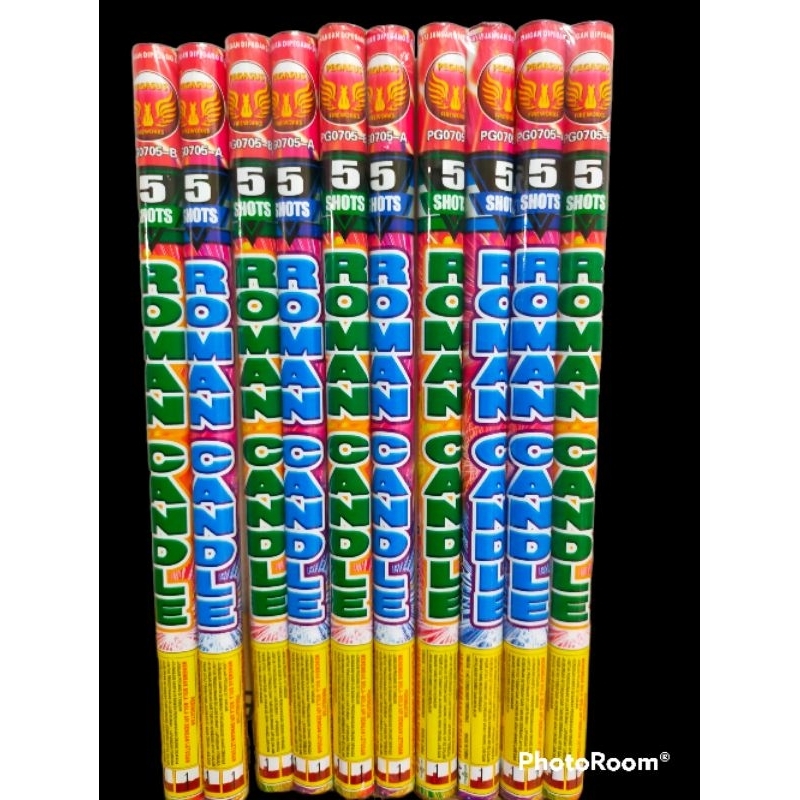 KEMBANG API ROMAN CANDLE 0,8&quot; 5 SHOT MERCON  5 TEMBAKAN HARGA 2 BATANG / SEPASANG