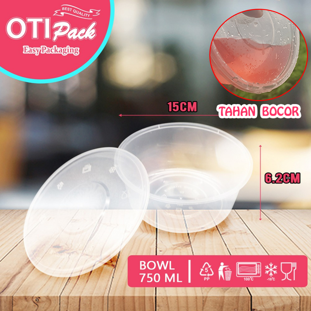 Thinwall Otipack Bulat 750ML / Tempat Makanan Plastik Mangkok 750ml Food Container OTB750