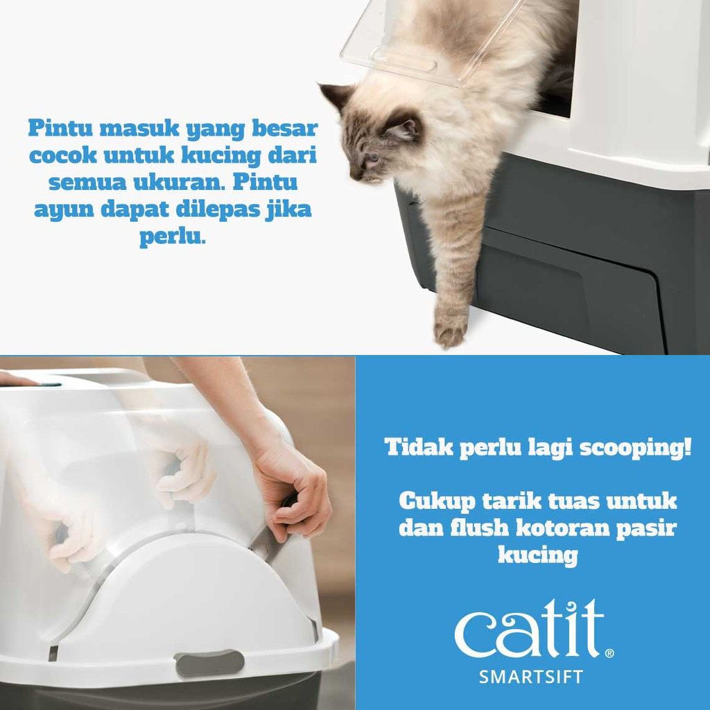 Catit SMARTSIFT Easy Cleaning Litter Box - Toilet Kucing Otomatis / Bak Pasir Kucing Besar