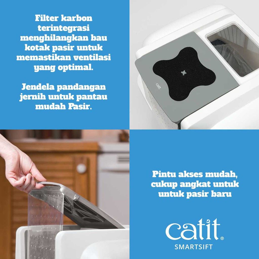 Catit SMARTSIFT Easy Cleaning Litter Box - Toilet Kucing Otomatis / Bak Pasir Kucing Besar