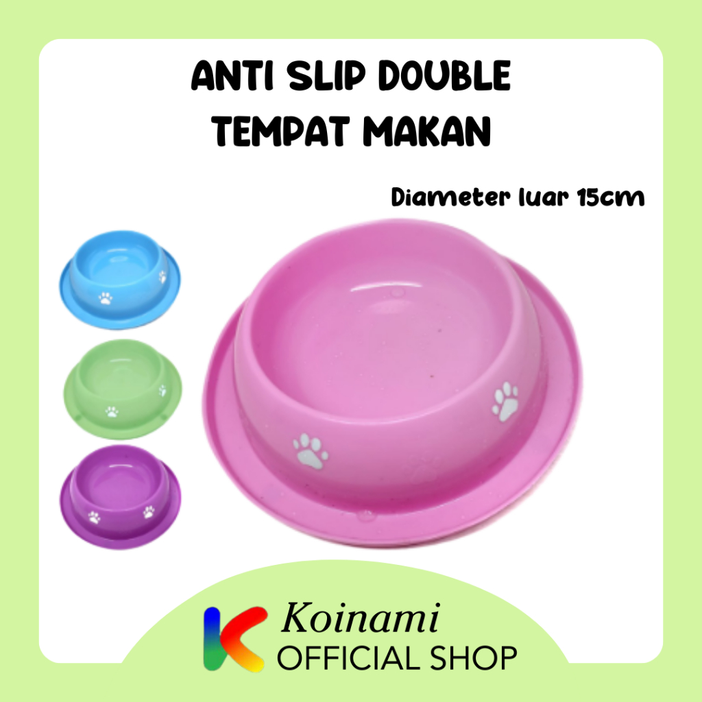 Tempat Makan Motif Paw Warna Singel Anti semut Anti Slip / Tempat Makan Kucing / Pet Bowl / Cat  Bowl / Dog Bowl / Cat Feeder