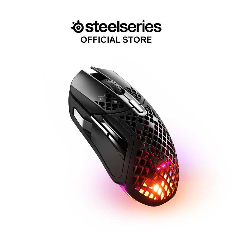 SteelSeries Aerox 5 Wireless - Tetikus Gaming Hitam Ergonomis