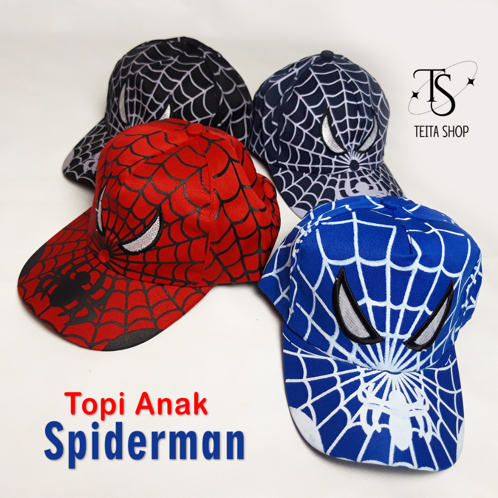 Topi Anak Karakter Spiderman Harga Murah Untuk Anak Laki Laki n Perempuan Umur 3 - 7 Thn