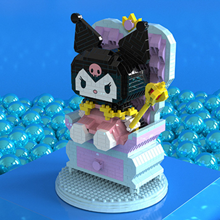 Mainan Balok Ratu Elf kuromi Balok Mainan Edukasi Anak Perempua DIY 3DPuzzle Brick Mini