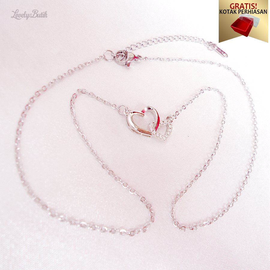 Kalung Titanium Wanita Anti Karat Model Koye Love Korea Terbaru K4y - Lovelybutik