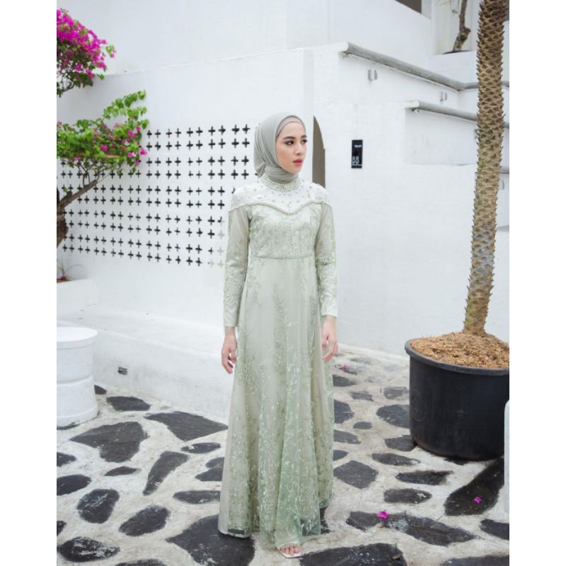 (ADA JUMBO) TERBARU NAMIRA DRESS ORIGINAL BATIK MUFA OFFICIAL | DRESS BROKAT Lebaran Baju gamis terbaru