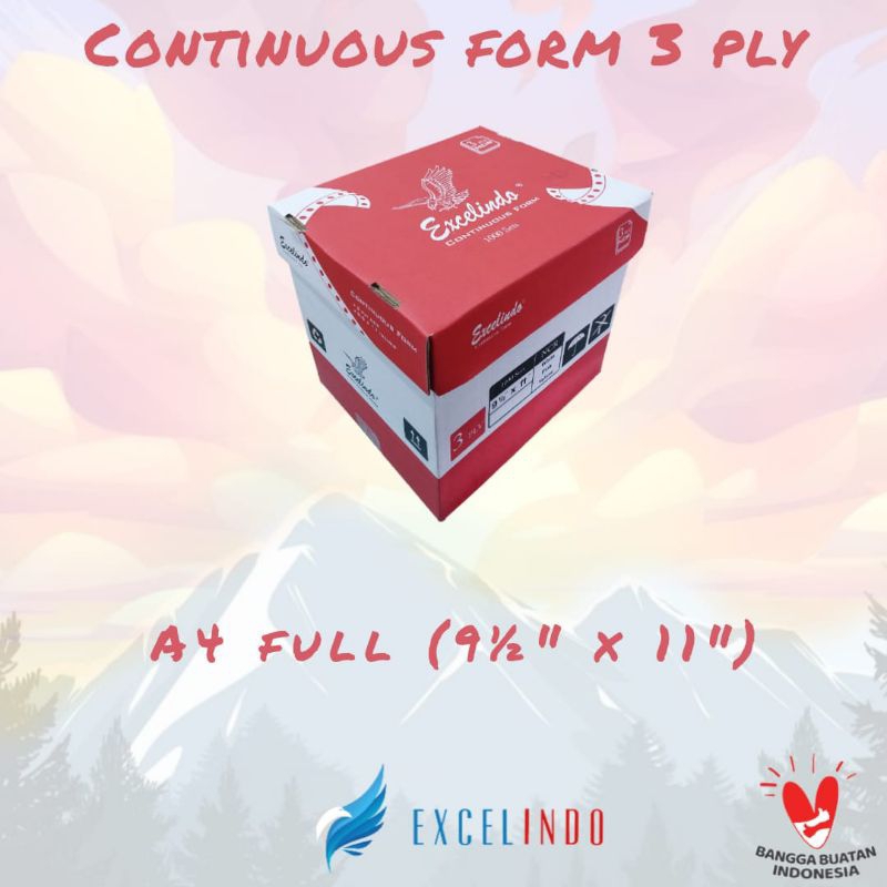 

Kertas Continuous form 3ply 9.5x11" TANPA PEMBAGIAN