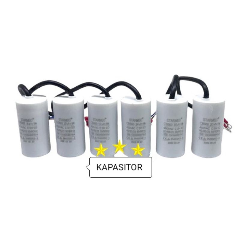 Kapasitor Sanyo ,  Bulat , Capasitor , Pompa Air 6 ,8 , 10 , 12 , 14  , 16, 20 , 25  , 30 UF450V