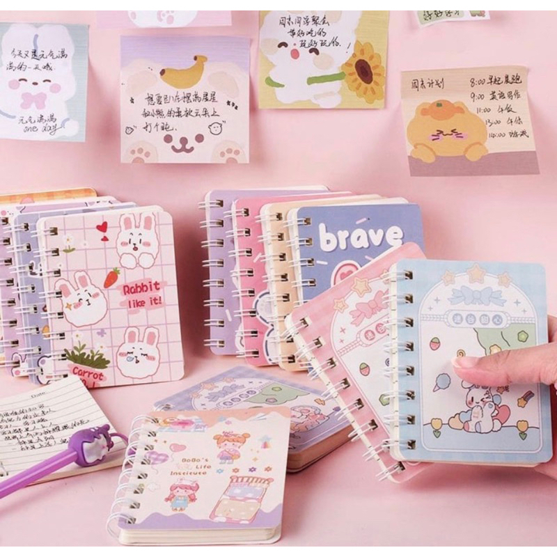 

[COD] Note Book Ring Motif, Memo Kecil A7 Spiral Isi 80 Lembar, Notebook Mini, Buku Catatan Ring, Buku Tulis Ring, note book