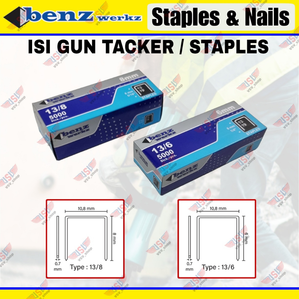 ISI Staples gun 13/8 Refill Gun Tacker Stapler Staples Jok 8mm