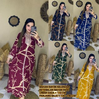 [Terlaris Bisa COD] Gamis Rayon Premiun Lengan Panjang LD 110cm Terbaru