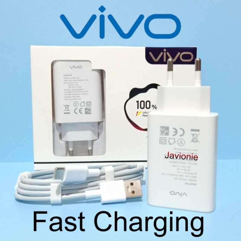 Charger Casan Cas VIVO Y16 Y21 Y21A Y21s Y21T Y22 Y30 Y30i Y33s Y33T Y50 Y51 Y51A Y75 T1 5G 18W ORI TYPE C 100% Fast Charging