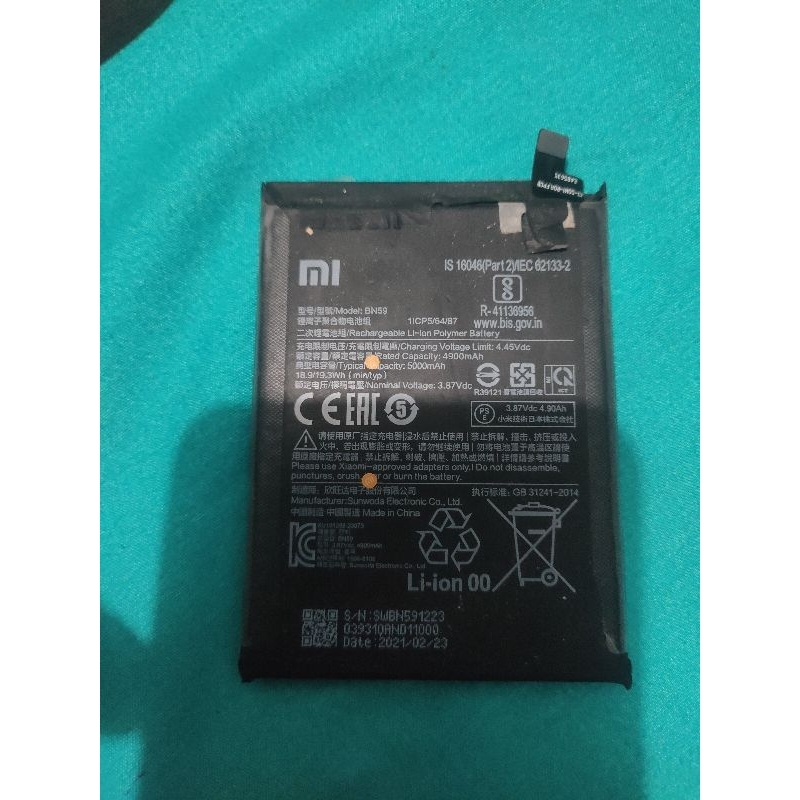 baterai copotan redmi note 10/s