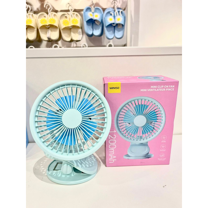MINISO MINI CLIP ON FAN KIPAS ANGIN 1200mAh