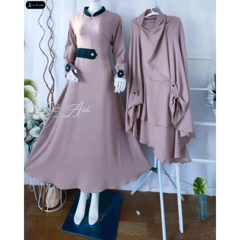 Aish set hijab matt torino yoris XL free cadar tali / Set torino yoris free cadar