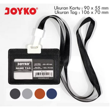 

Id Card Kulit Joyko NT-70 Tempat Id Card Kulit Ukuran 90x55mm Id Card+Tali Name Tag Warna Hitam Horizontal